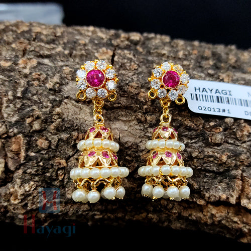 Moti Antique Long Earring with Gold Plating 200578 at Rs 680/pair in Mumbai
